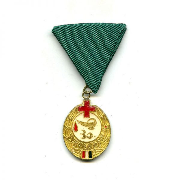 Red Cross Blood Donor Decoration 30 Donations  bronze		(L11010)  N.E.F. £25 1
