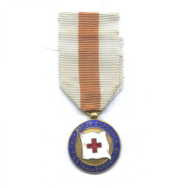 Red Cross medal for the Fiesta of the flag bronze  and enamel... 1
