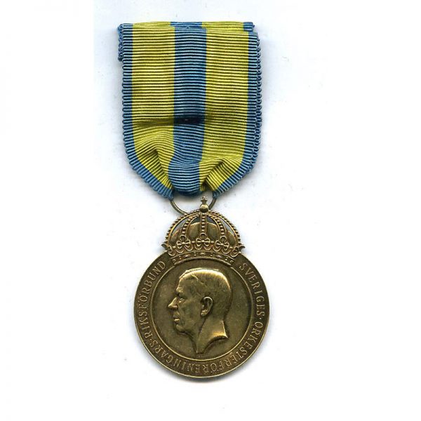 Gustav V  Swedish National Orchestra merit medal silver gilt scarce		(L12161)  N.E.F... 1