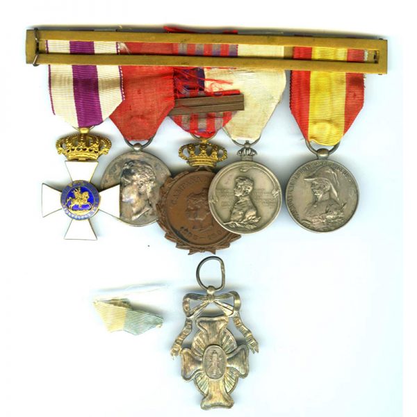 Group of 6: Order of St Hermenigildo Knight  gold ( slt. chipping)  Medal... 1