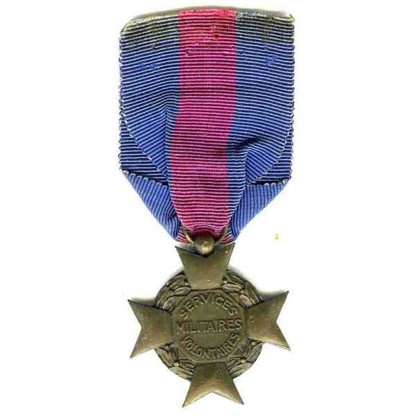 Volunteers Military Service Cross 1st type 3rd  class bronze			(L18017)  N.E.F. £65 2