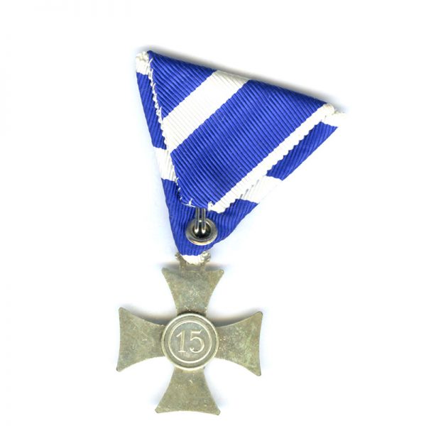 Officer Long service cross 15 years silvered and enamel 2