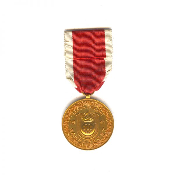 Pavelic bravery medal 1941 gold ( bronze gilt) rare 	(L28037)  G.V.F. £145 2