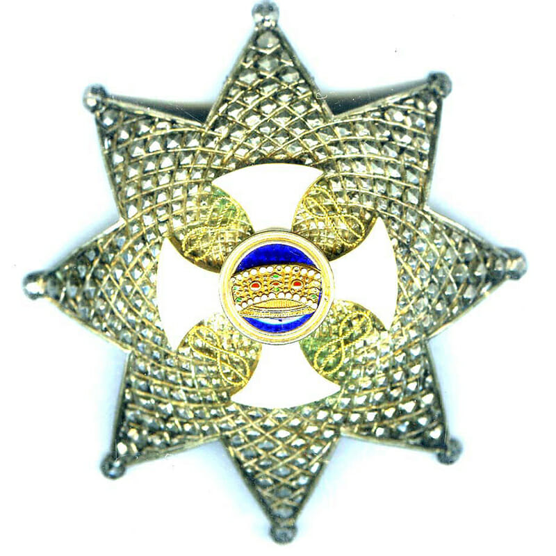 Order of the Crown Grand Officer  breast star 1
