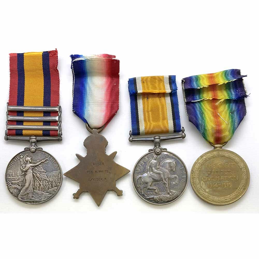 QSA 1914 Star Trio Wounded Middlesex Regt 2