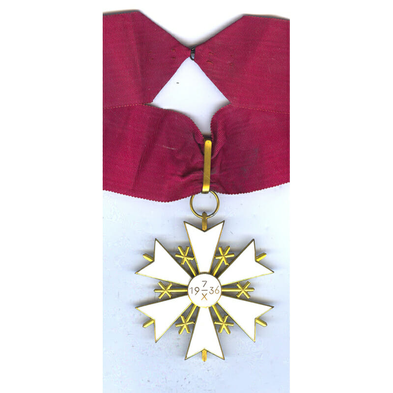 Order of the White Star Commander neck badge with original full neck... 2