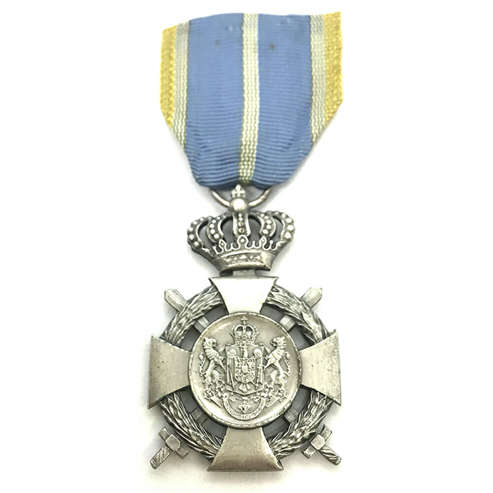 Loyal Service Cross 2nd type 2nd class with swords silvered			(L21424)  G.V.F... 1