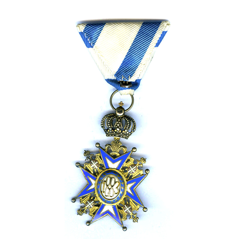 Order of St. Sava 4th Class  Officer green robes 2
