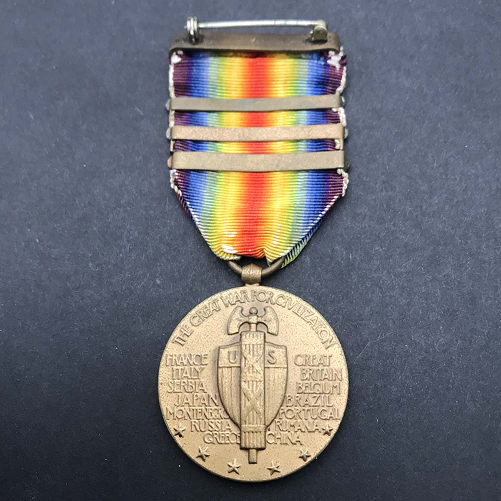 U.S.A. Victory WW1 medal 3 bars 2