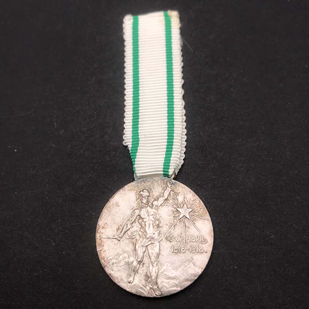 Medal for the Centenary of the Battle of Maipo 1818- 1918 silver 1